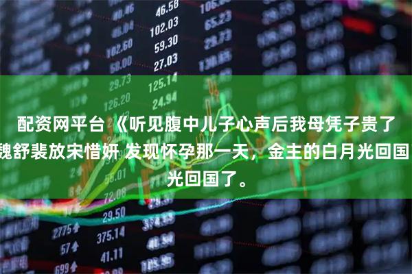 配资网平台 《听见腹中儿子心声后我母凭子贵了》魏舒裴放宋惜妍 发现怀孕那一天，金主的白月光回国了。